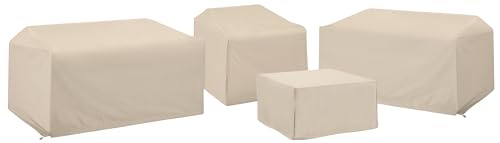 Crosley Furniture Juego de 4 fundas impermeables para muebles de patio, para sofá modular de exterior, color marrón