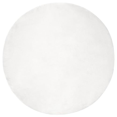Tapis moquette cocooning blanc en polyester imitation lapin Olite - 2