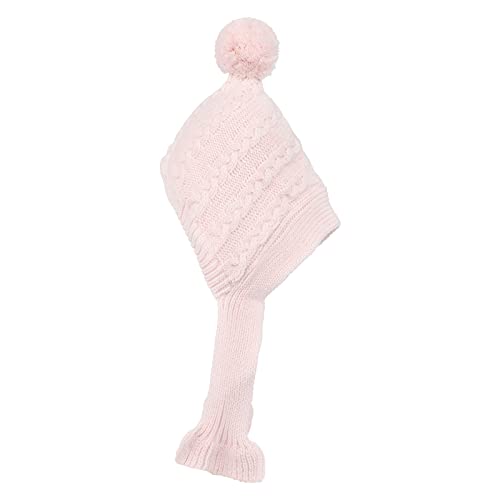 Baby Winter Hat with Scarf Kids Earflap Pompom Scarf Hat Knitted Thicken Fleece Beanie Warm Cap Hood Skull Hat Boys Girls3
