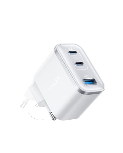 Anker Chargeur USB-C Nano, Chargeur Type C 3 Ports, Recharge Rapide avec Sortie UltraFast 70 W, Compact et élégant, pour iPhone 17 16 15, MacBook Air, iPad, Pixel, Galaxy, et Autres (câble Inclus)