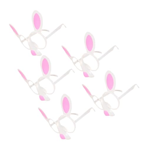 Holibanna Rabbit Glasses Decorations 5pcs Easter Bunny Eyewear Creative Party Supplies