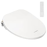 VIVOHOME Smart Heated Bidet Toilet Seat with Remote Control, Self-Cleaning Dual Nozzles for Rear and Front Cleansing, Adjustable Temperature Settings with Warm Air Dryer, Soft Close Lid, Nightlight