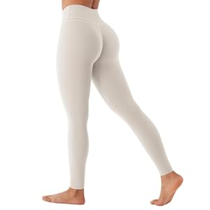 VOYJOY Womens Scrunch Workout Leggings Compression Butt Lifting Mid High Waist 26 Inches Seamless V Back Yoga Pants