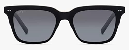 DIFF Eyewear Billie Matte Black + Blue Gradient Flash Polarized Lens Sunglasses3