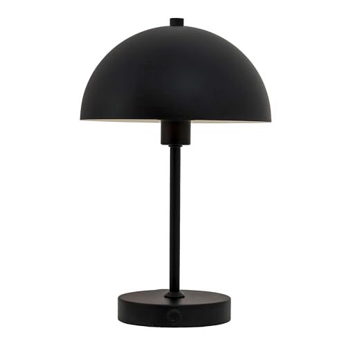 Dyberg Larsen Stockholm Tischlampe | Wiederaufladbare Schreibtischlampe | Nachttischlampe mit 6 Stunden Akkulaufzeit | Leselampe für den Innen und Außen | LED Lampe in Dänischen Design | Schwarz