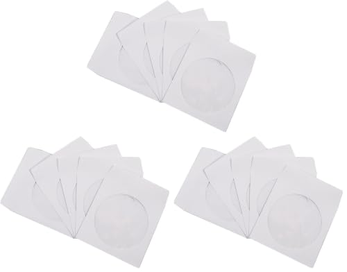 Image of 300 Pack Maxtek Premium Thick White Paper CD DVD Sleeves Envelope with Window Cut Out and Flap, 100g