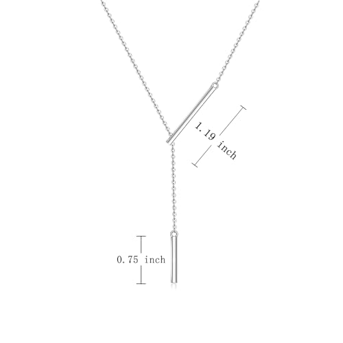 Y Long Necklaces for Women Trendy 925 Sterling Silver Y Long Chain Necklace Charm Vertical Bar Pendant Link Christmas Mothers Day Gifts3