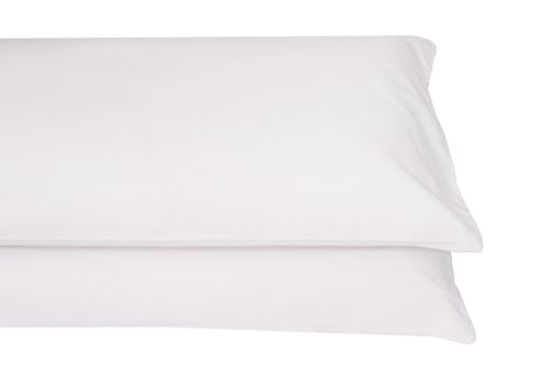 Inhabitopia Fundas Almohada 90 cm Pack 2 Algodón 100% Extra Suave, Blancas 45x90 cm 2 Bocas, Juego de 2 Fundas Transpirables Premium