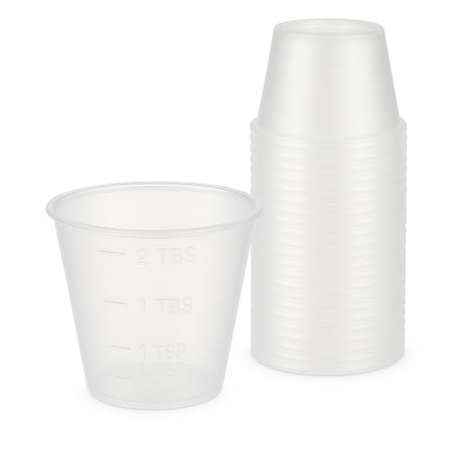 [100 Count - 1 oz.] Perfect Stix Disposable Graduated Plastic Medicine Cups - For Mixed Pills, Medication Measuring, Resin Mixing, Mouthwash