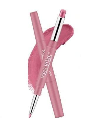 Image of Miss Rose 2 In 1 Lip Liner Pencil Lipstick Lip Beauty Makeup Waterproof Nude Color Cosmetics Lipliner Pen Lip Stick,Matte Finish, Maroon, 2.1 g
