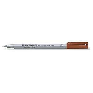 Staedtler 311 Lumocolor universele pen S-punt, circa 0,4 mm, niet-permanent, 10 stuks in kartonnen etui bruin