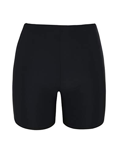Mycoco Women's Long Bike Swim Shorts UPF 50+ Swim Bottom Multi-Functional Board Shorts Rash Guard Black US 26