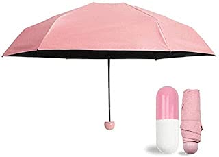 KreyaFoldable Mini Cute and Small Capsule Design Umbrella with Capsule Case (Multicolor)