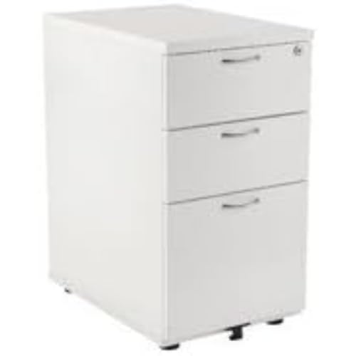 Jemini 3 Drawer Desk High Pedestal 404x600x730mm White KF74149
