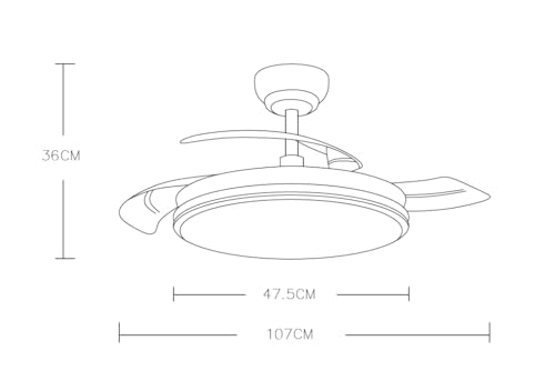 LEDUNI Ventilador con Luz LED 72w 7590LM con mando a distancia, Motor DC temporizador, 6 velocidades, aspas retráctiles, 3 temperaturas de luz, función verano-invierno Silencioso (Madera) - imagen 2