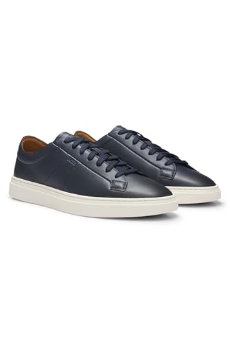 Boss Para Hombre. 50557866 Zapatillas De Piel Kieran Bust Marino (42), Plano, Cordones, Casual - 2