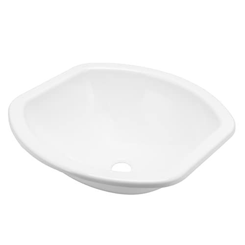 Lavabo moderno acrílico blanco 404 mm con orificio de drenaje para baño 2