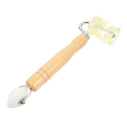 HOMSFOU Wallpaper Seam Roller with Dual Bearing Pressure Wheel Ergonomic Solid Wood Handle Multi Functional Construction Tool for Smooth Vinyl Film Automotive Sound Insulation DIY