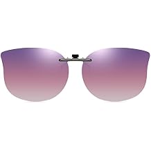 CAXMAN Cat Eye Clip On Sunglasses for Women Polarized Lens Compact Fit Non Flip Up