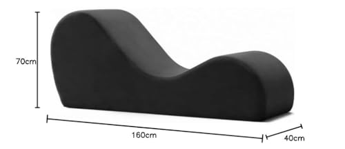 Artistic Wood Velvet Tantric Chaise Lounge Chair, 1 Seater Yoga Chaise Lounge, Chaise Sofa Modern Lounge, Relaxing Chaise Lounge Chair, Loveseats and Chaises (Black)