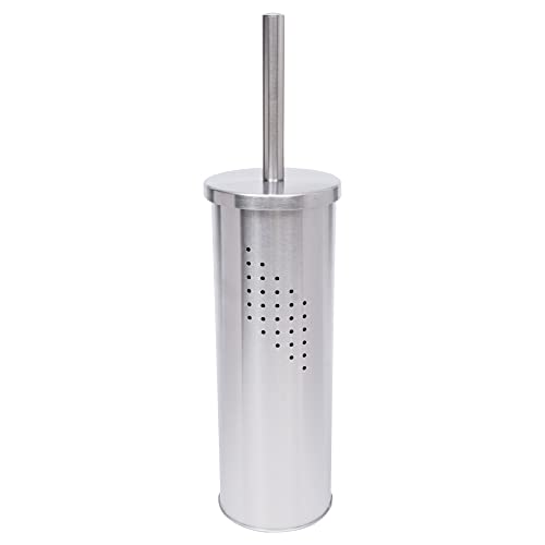 Mimo Style Escova Sanitária Redonda em Inox, Possui Tampa e Furos na Lateral Para Vazão de Ar, Aparê