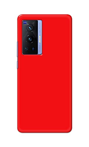Image of Printed Hard Back Cover Case for Vivo X70 Pro Back Cover (Plain Red) -1803