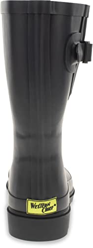 Western Chief Women Solid Mid Height Waterproof Rain Boot, Black Matte, 9 #TOP2