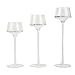 Efavormart Set of 3 | Long-Stem Clear Glass Pedestal Table Vase Centerpieces, Tall Tealight Disc Candle Holders - 8