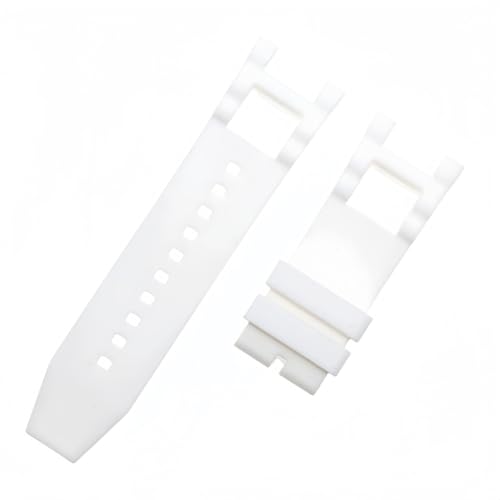 BoBoHome 28mm Negro Caucho Silicona Pulsera Reloj - Resistente Agua Correa Silicona Reloj Blanda para Invicta Subaqua Noma III - Blanco 28mm