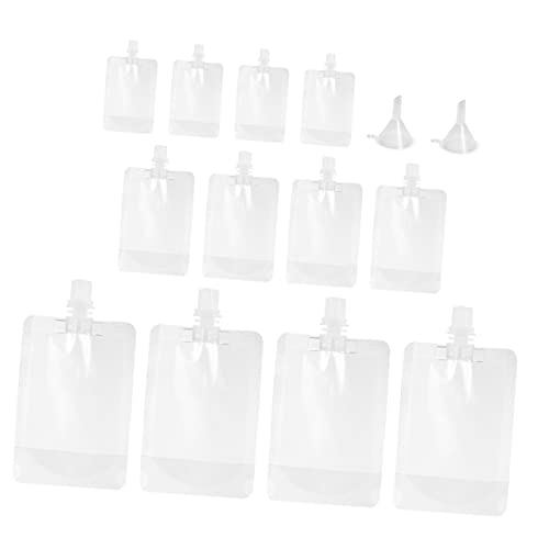 Ciieeo 1set Leakproof Plastic Bags Funnels Multi-function Portable Drinking Pouches for Camping Travel and Outdoor Use