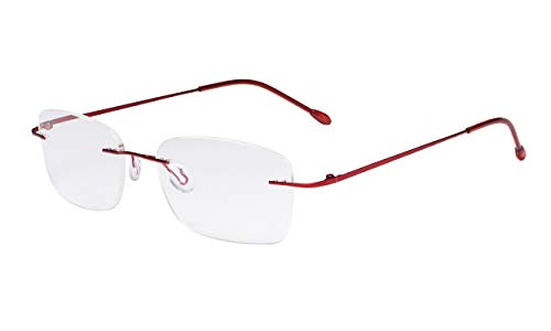 Eyekepper Damen Rahmenlos Brillen - Leichtgewicht Randlos Lesehilfe Frauen rot Eyekepper Damen Rahmenlos Brillen - Leichtgewicht Randlos Lesehilfe Frauen rot