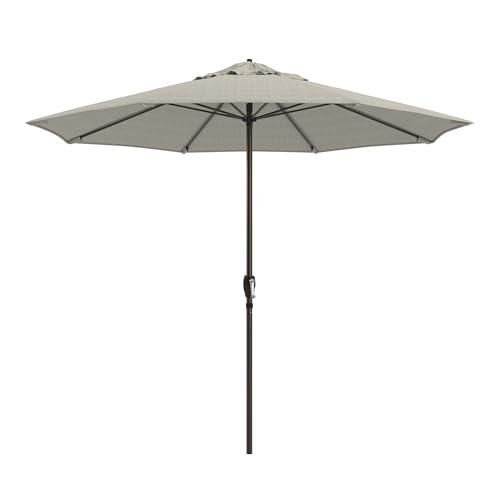 Image of California Umbrella 8-Year Protection 9 Ft Outdoor Patio Umbrella, Solstice Fade-Resistant Fabric, Auto-Tilt, Heavy Duty Aluminum Frame, 8 Reinforced Ribs for Pool or Deck, Bronze Pole