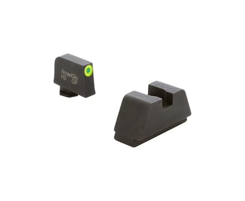 AMERIGLO Optic Compatible Sight Set for Glock - XL Tall Green Tritium LumiGreen Outline .315 Front Flat Black .394 Rear