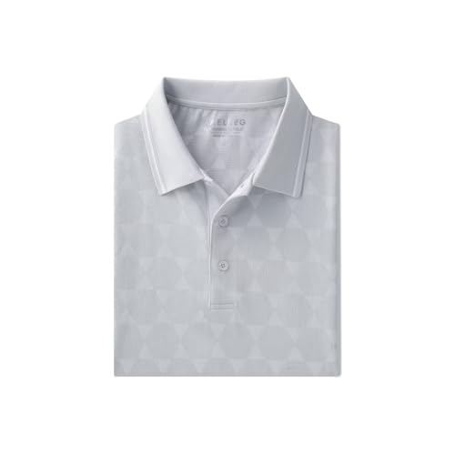 M MAELREG Mens Polo Shirts Short Sleeve Jacquard Performance Moisture Wicking Lightweight Casual Active Mens Golf Shirt