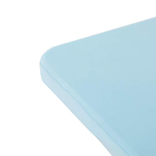 Image of Peomeise 8FT Spandex Table Cover Rectangular Stretch Spandex Tablecloth (Blue Mist,8FT)