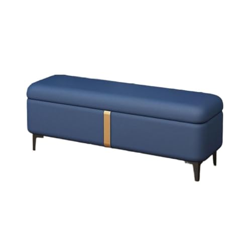 Banc capitonné bleu pour fond de lit et assise d'entrée
