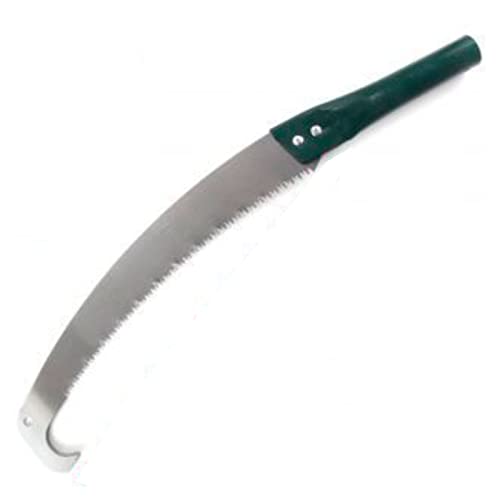 Tradineur - Sierra para podar, especial madera, hoja de 35,5 cm y mango de metal, válida para adaptar mango extensible, serrucho, segueta de poda con dientes, 54,5 cm, color y modelo aleatorio
