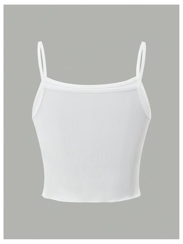 WDIRARA Girl's Bow Y2k Cami Crop Top Scoop Neck Fitted Ribbed Knit Camisole Tops2