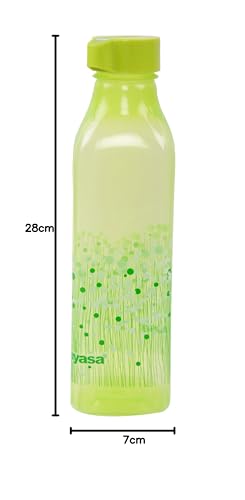 Image of Nayasa Superplast Plastic Square Deluxe PP Fridge Bottles 1 Litre, Set of 6, Blue, Yellow, Pink