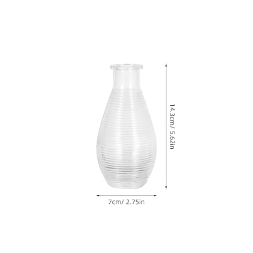 Vases en verre transparent côtelé petit format centre table - 3