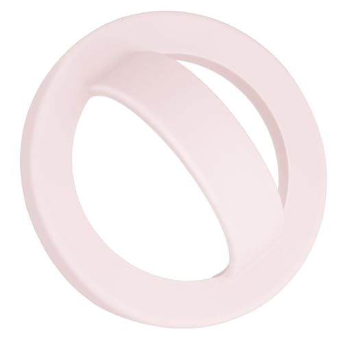 Magnetic Silicone Ring Grip Phone Holder, Rotating Finger Loop Ring Grip Holder, Soft and Portable, Strong Magnetic Attraction, Compatible with Magsafe Phone Case (Light Pink)