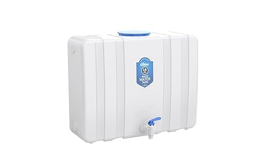 Image of RO Reject and Waste Water Collecting Translucent Tank 15 Liters | Wall Mountable and Food Grade HDPE Plastic Tank | Easy to Connect with All Water Purifier (FULL WHITE)