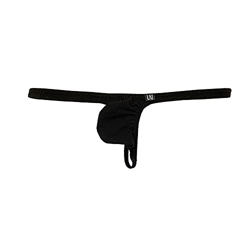 COMLIFE Men's Solid Color Cotton T-Back Thongs Bulge Pouch G-String Thongs Underwear Underpanties2