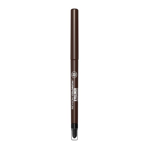 Revlon ColorStay Eyeliner Pencil, Crayon Yeux waterproof ultra pigmenté, Embout estompeur pour un effet smoky eyes, Sans transfert, Tenue 24h, 202 Black Brown