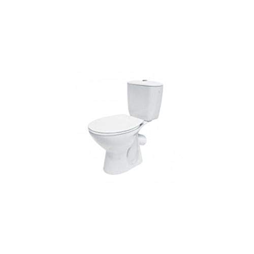 Keramik Stand- WC Toilette Komplett -Design- Set mit Spülkasten WC- Sitz aus Duroplast mit Absenkautomatik SoftClose-Funktion für waagerechten Abgang Wasseranschluss – Bild 3