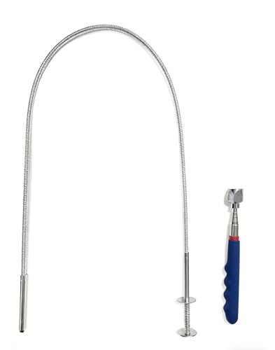 2-Piece Magnetic Pickup Tool Set — 36in Flexible Claw Grabber & Telescoping Stick with 16lb Pull Force for Nails, Screws, Keys, and Small Metal Parts