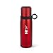 Bialetti To Go Bottiglia Termica con Coperchio-Tazza, con Doppia Parete, Mantiene Il Caldo per 12 h e Il Freddo per 24 h, Capacità 460 ml, Acciaio, Rosso