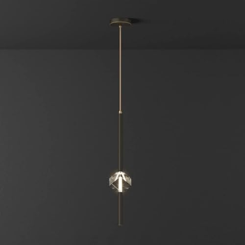 Suspension en cristal carré et laiton brossé haut de gamme pour bar et restaurant