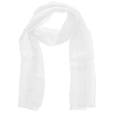 WESTEND CHOICE Ladies Chiffon Scarves Women Plain Neck Wrap Scarf Large Headscarf Girls Headwrap Sheer Wrap women's scarves & wraps 180x70 cm (White) Cover