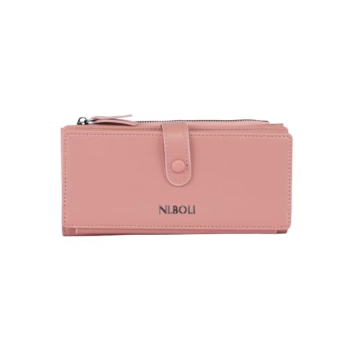 Women Large Bifold Wallet, PU Leather Purse with Multiple Card Slots, Coin Zipper Compartment, Stylish Ladies Wallet